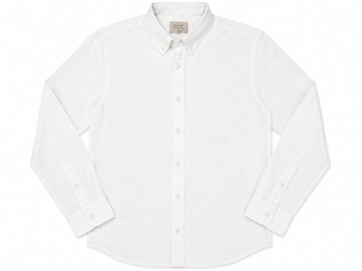 White Linen Full Sleeve Shirt for Men | Premium Comfortable Casual & Formal Wear