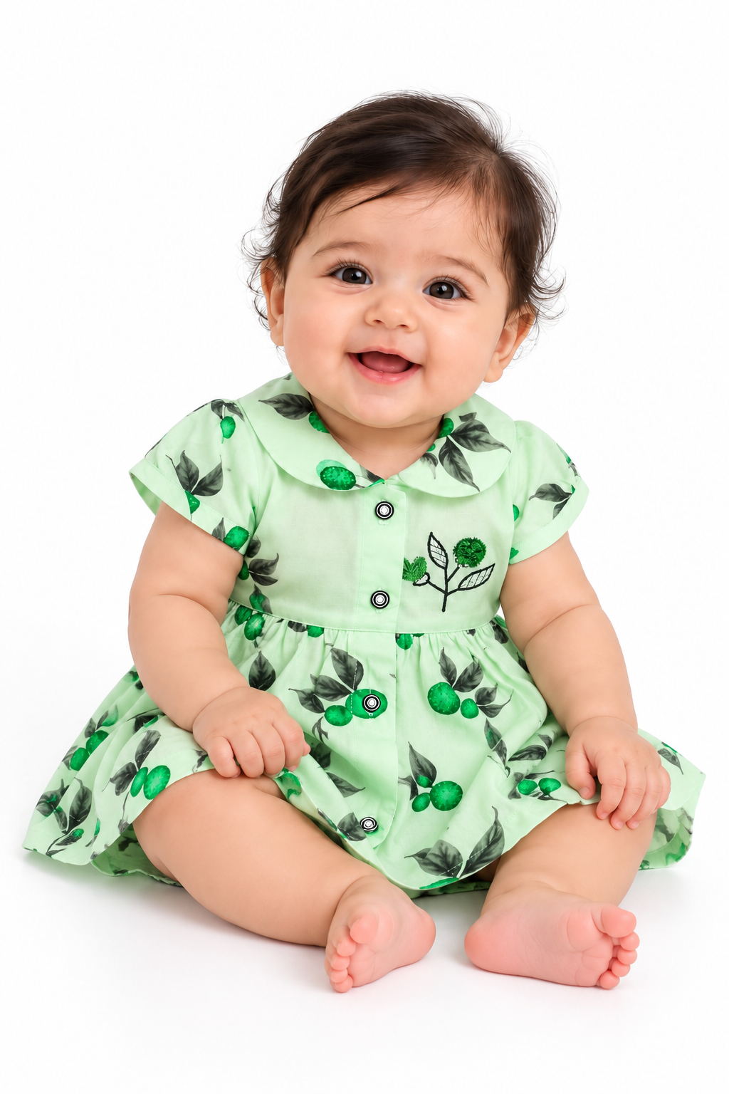 Baby Girls Cotton Frock with Matching Bloomer Shorts | Printed Party Wear Dress for Infants & Toddlers