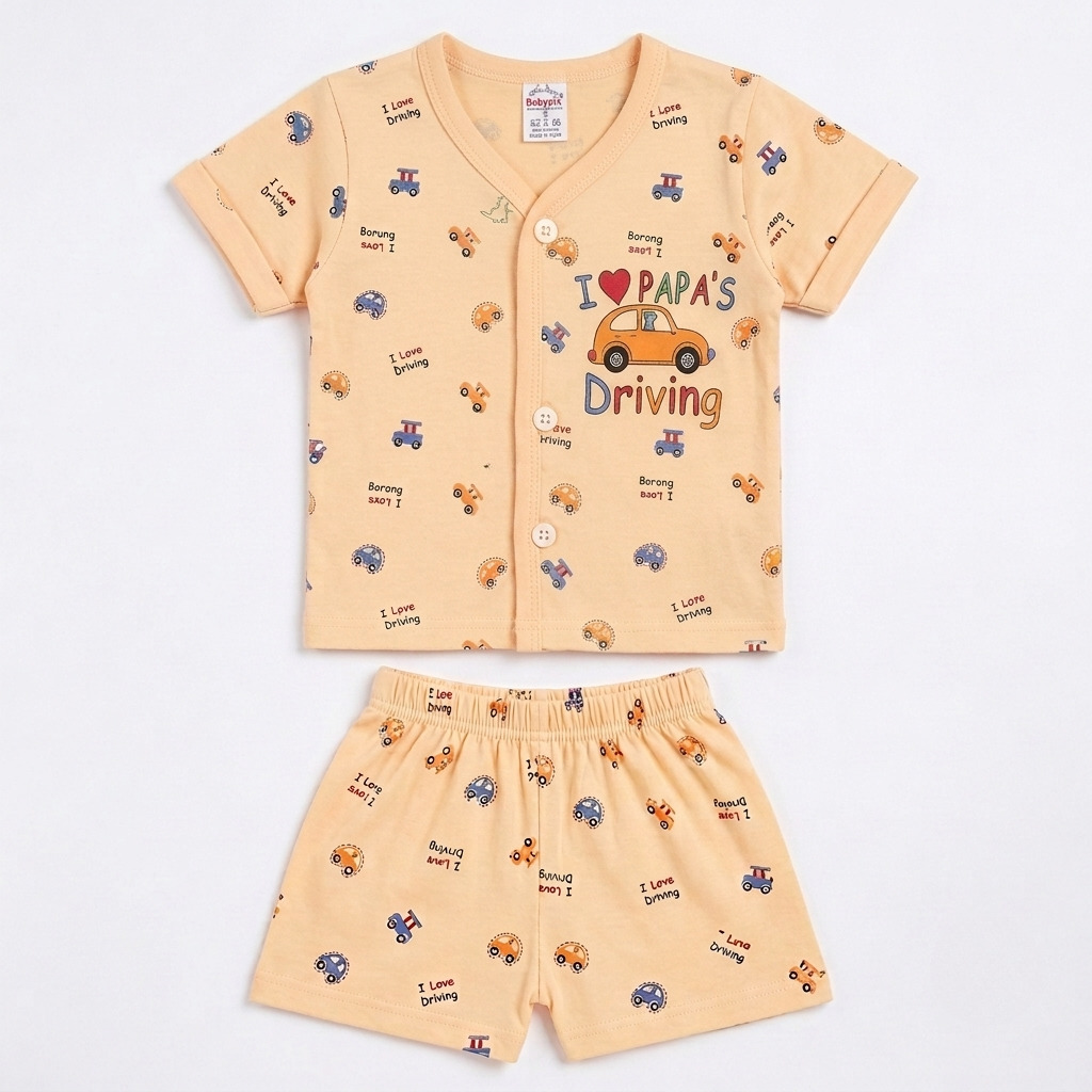 New borns Printed Romper | Cute “I Love Papa” Short Sleeve Baby Jumpsuit for Infants