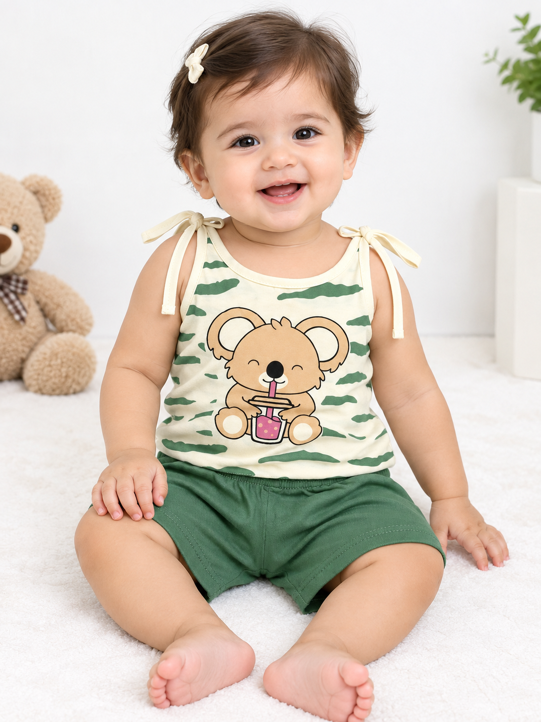 Baby Boy/Girl Cotton Co-Ord Set – Cute Koala Printed Sleeveless Top &  Shorts | Comfortable Summer Wear