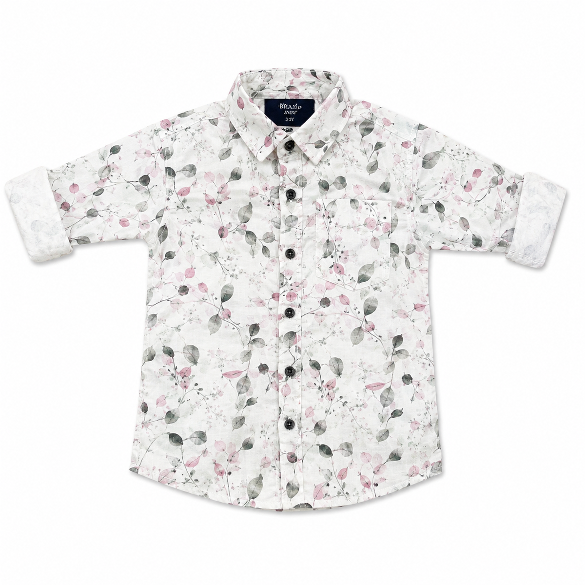 Boys White Floral Printed Full Sleeve Shirt | Stylish Casual & Party Wear Kids Shirt
