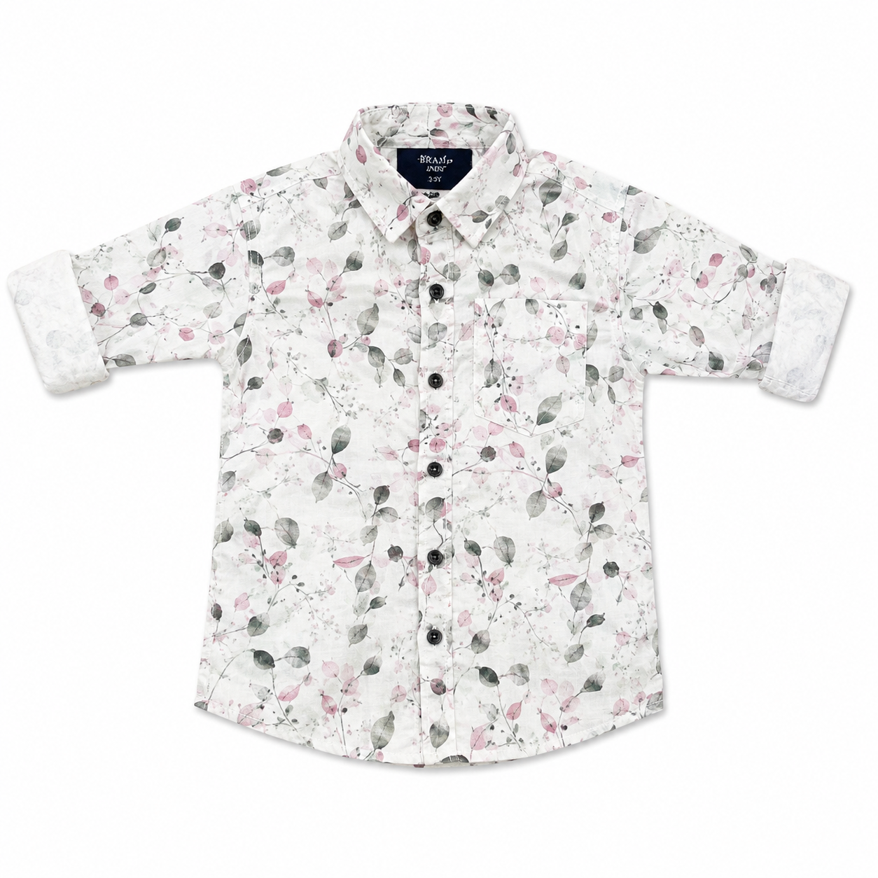Boys White Floral Printed Full Sleeve Shirt | Stylish Casual & Party Wear Kids Shirt