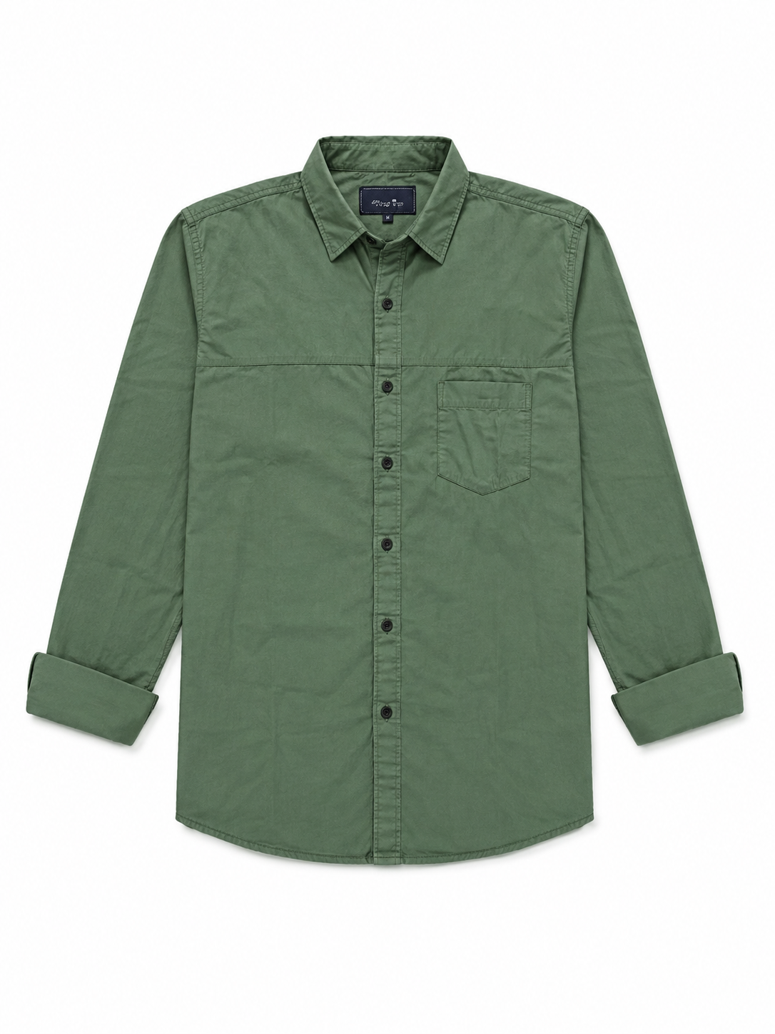 Men’s Olive Green Full Sleeve Casual Cotton Shirt | Classic Collar Button-Down Shirt