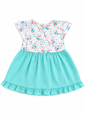 Baby Girl Butterfly Frock | Floral Print Party Wear Dress with Embroidery & Frills