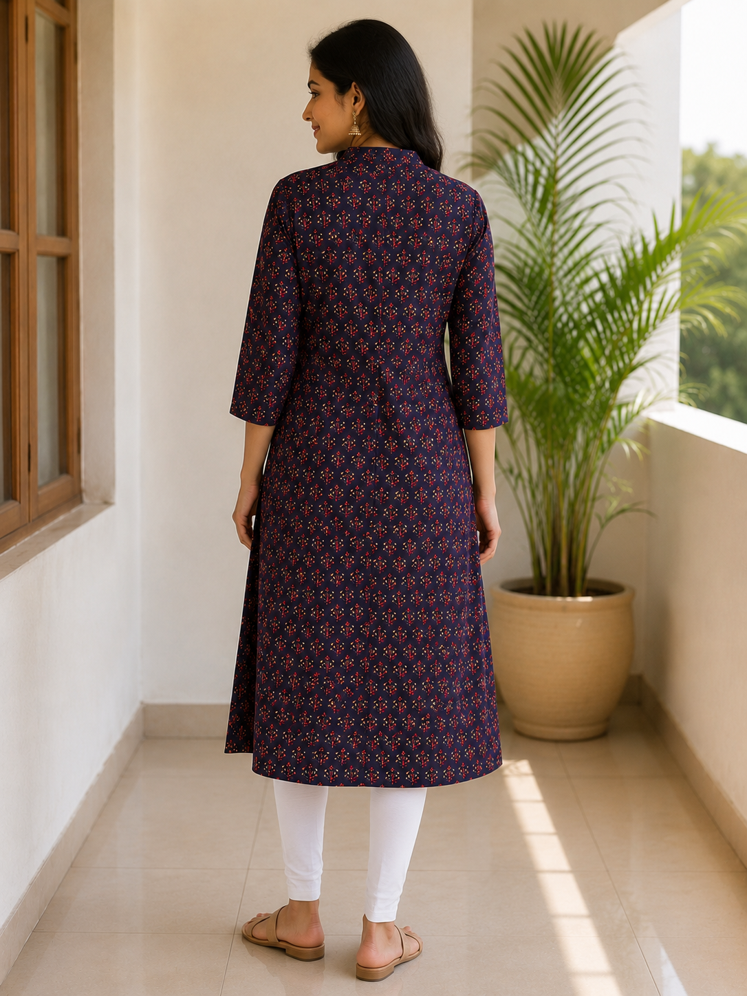 Women’s Printed Kurti Top | Mandarin Collar Casual & Ethnic Wear