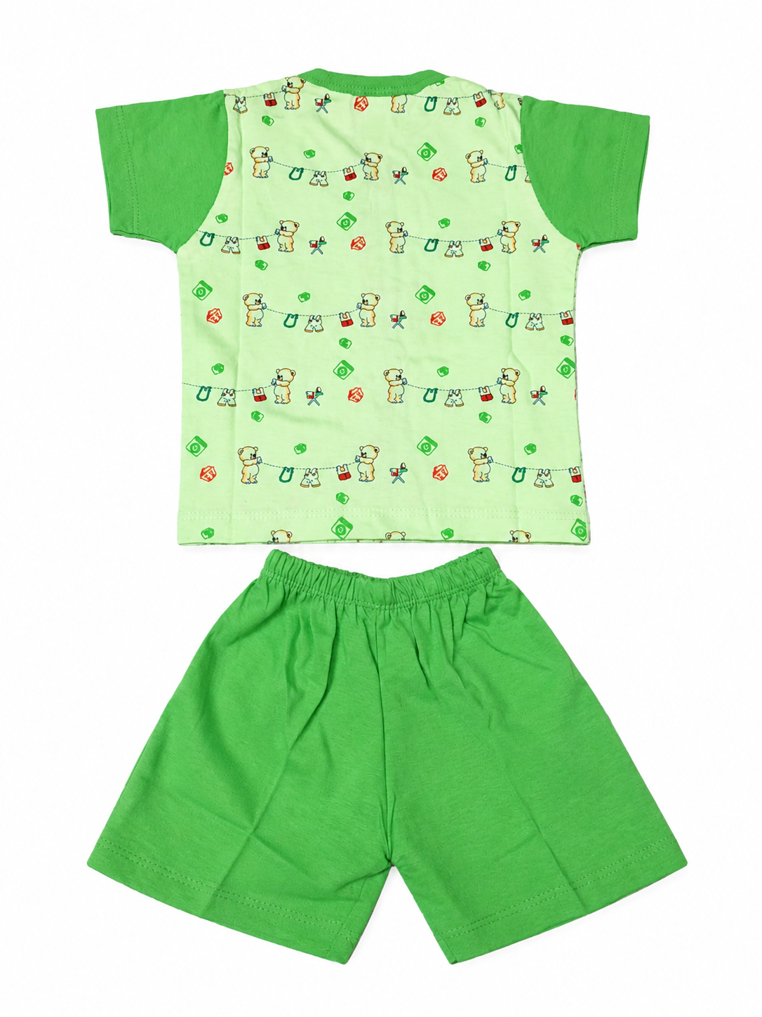 Baby Unisex Cotton Dress Set | Printed Front-Open Top & Shorts | Soft Half-Sleeve Summer Wear for Infants