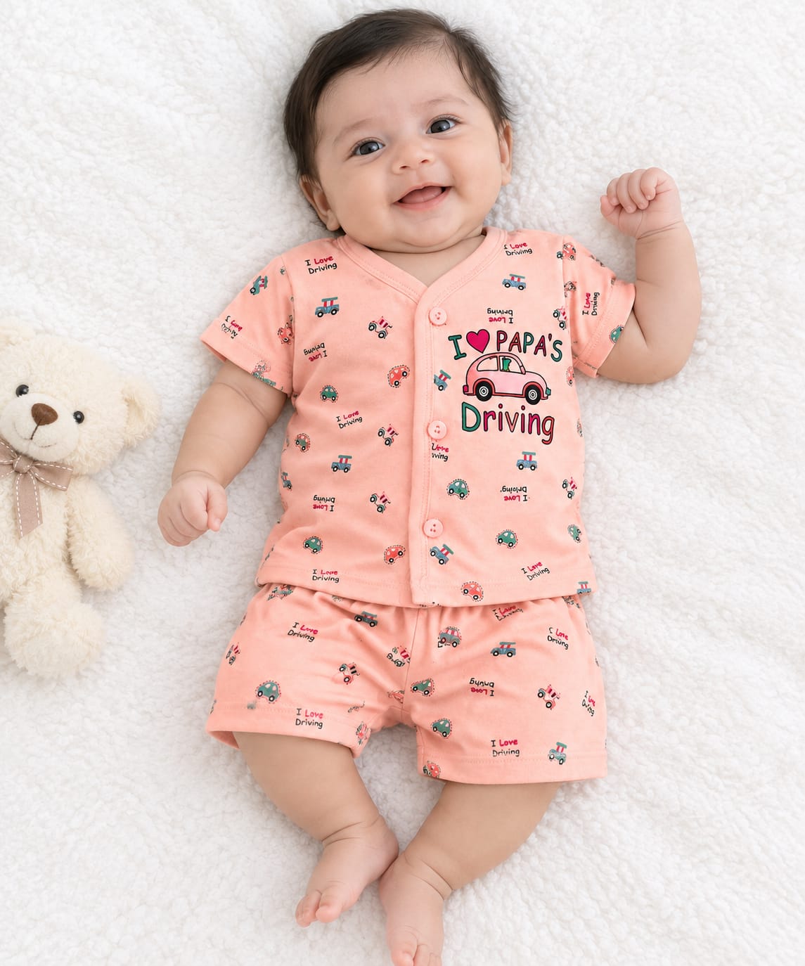 New borns Printed Romper | Cute “I Love Papa” Short Sleeve Baby Jumpsuit for Infants