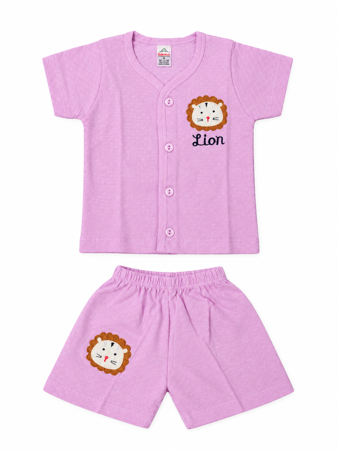 Baby Boy Cotton Dress Set with Lion Embroidery | Green Half Sleeve Top & Shorts Set | Comfortable Kids Wear