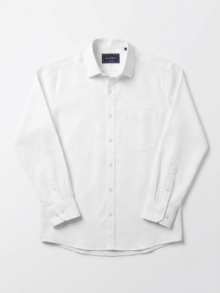 Men’s Classic White Full Sleeve Casual Shirt | Stylish Solid Button-Down Shirt