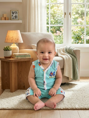 New born Sleeveless Romper | Cute Printed Cotton Summer Outfit
