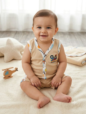 New born Sleeveless Romper | Cute Printed Cotton Summer Outfit