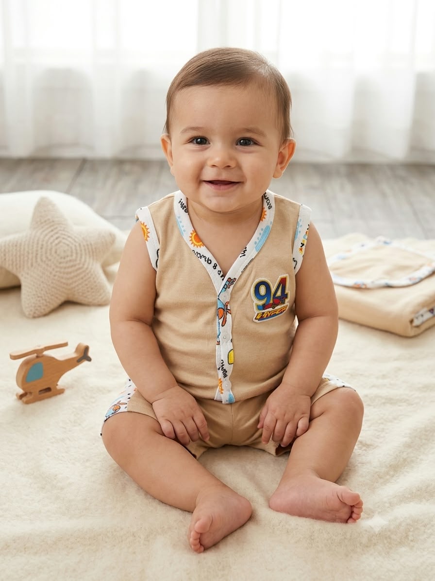New born Sleeveless Romper | Cute Printed Cotton Summer Outfit