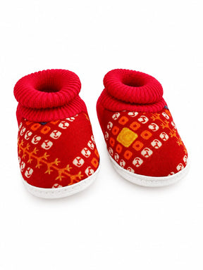 Baby Booties for Newborn Boys & Girls | Soft Fabric Booties with Warm Ribbed Cuff | Comfortable Infant Shoes for Everyday Wear