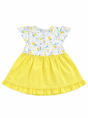 Baby Girl Butterfly Frock | Floral Print Party Wear Dress with Embroidery & Frills