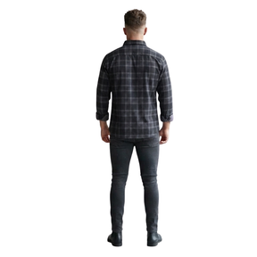 Men’s Black & Grey Checkered Full Sleeve Casual Shirt | Stylish Plaid Button-Down Shirt