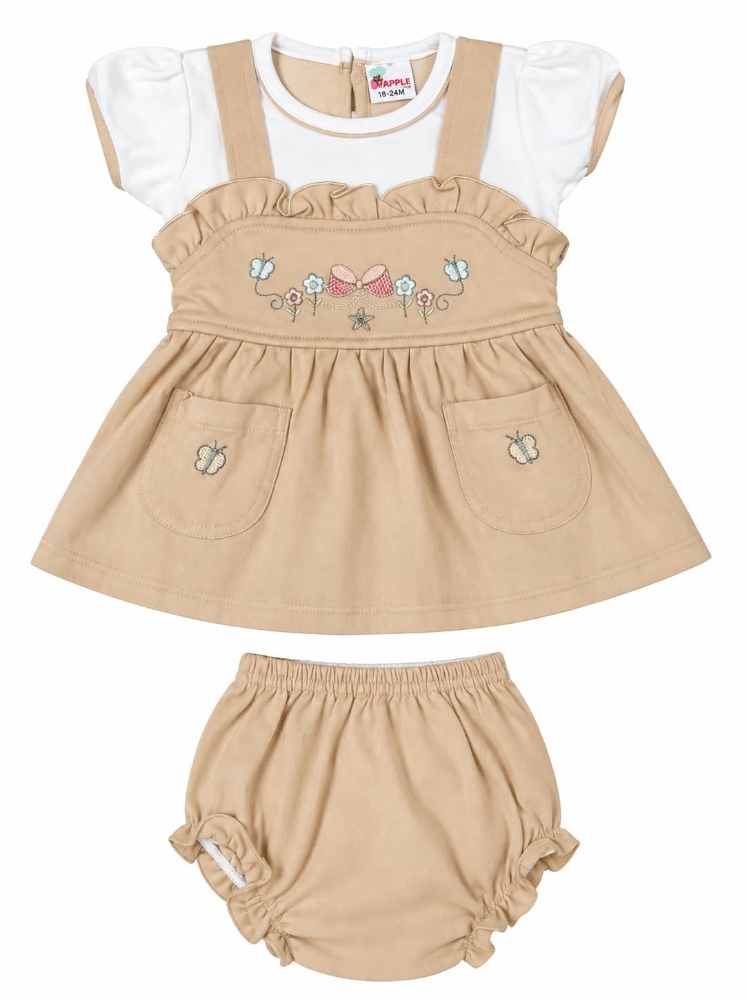 Baby Girl Cotton Frock Set with Bloomers | Embroidered Party Wear Dress | Comfortable Summer Wear