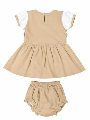 Baby Girl Cotton Frock Set with Bloomers | Embroidered Party Wear Dress | Comfortable Summer Wear