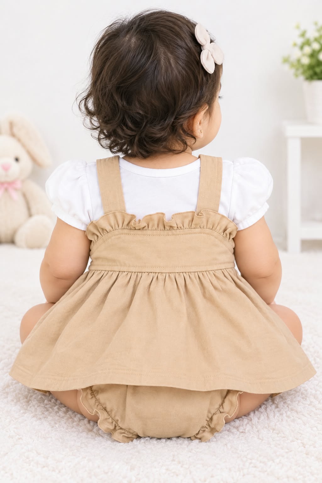 Baby Girl Cotton Frock Set with Bloomers | Embroidered Party Wear Dress | Comfortable Summer Wear