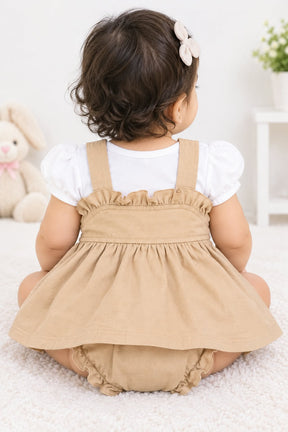 Baby Girl Cotton Frock Set with Bloomers | Embroidered Party Wear Dress | Comfortable Summer Wear