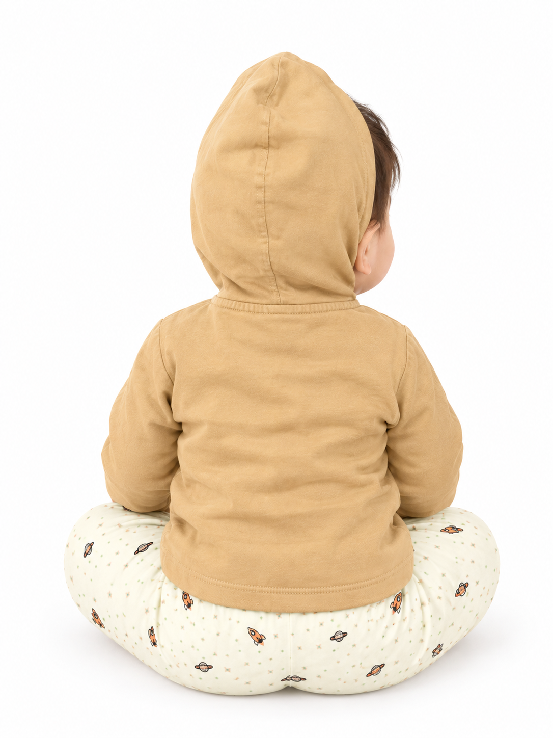 Baby Boy Cotton Hoodie Set with Printed Track Pants | Full Sleeve Hooded Jacket & Bottom Wear | Winter Wear Set