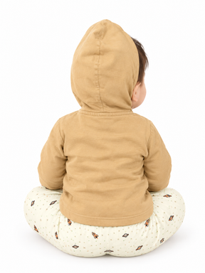 Baby Boy Cotton Hoodie Set with Printed Track Pants | Full Sleeve Hooded Jacket & Bottom Wear | Winter Wear Set