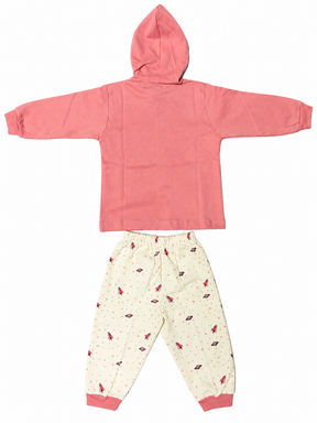 Baby Boy Cotton Hoodie Set with Printed Track Pants | Full Sleeve Hooded Jacket & Bottom Wear | Winter Wear Set
