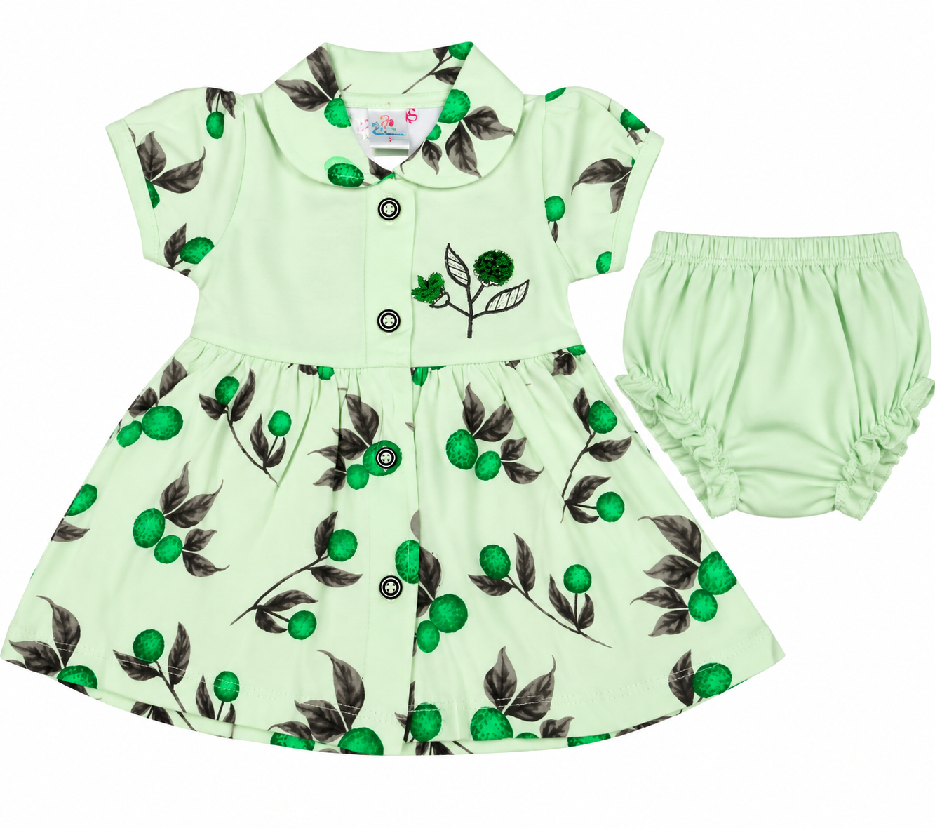Baby Girls Cotton Frock with Matching Bloomer Shorts | Printed Party Wear Dress for Infants & Toddlers