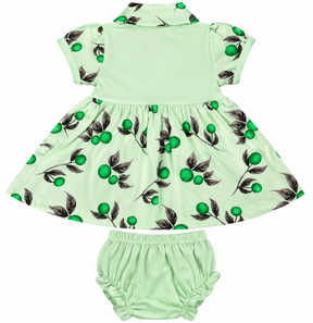 Baby Girls Cotton Frock with Matching Bloomer Shorts | Printed Party Wear Dress for Infants & Toddlers