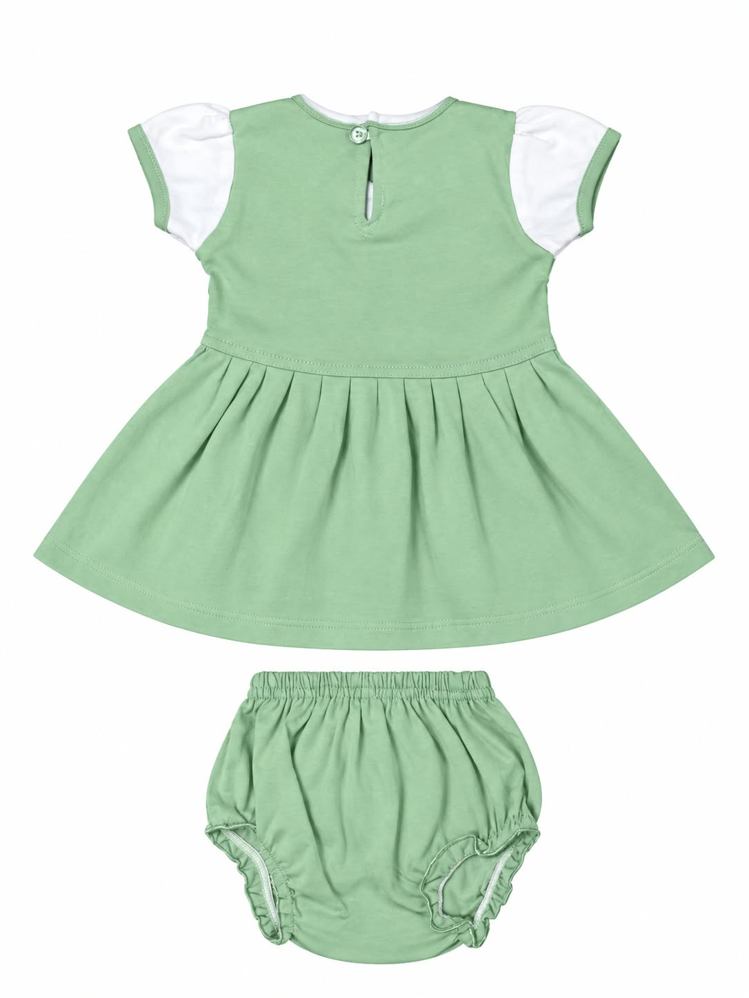 Baby Girl Cotton Frock Set with Bloomers | Embroidered Party Wear Dress | Comfortable Summer Wear