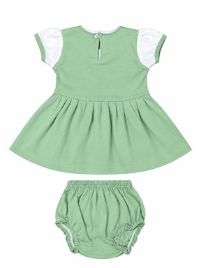 Baby Girl Cotton Frock Set with Bloomers | Embroidered Party Wear Dress | Comfortable Summer Wear