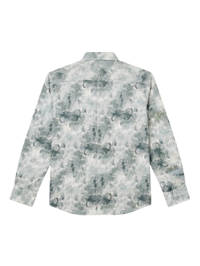 Boys Grey Floral Printed Cotton Shirt | Stylish Casual & Party Wear Kids Shirt
