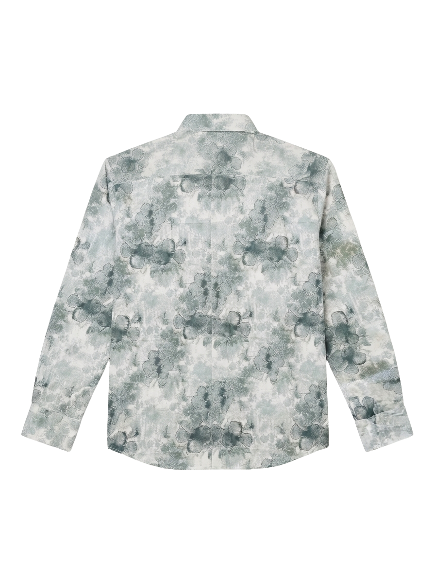 Boys Grey Floral Printed Cotton Shirt | Stylish Casual & Party Wear Kids Shirt