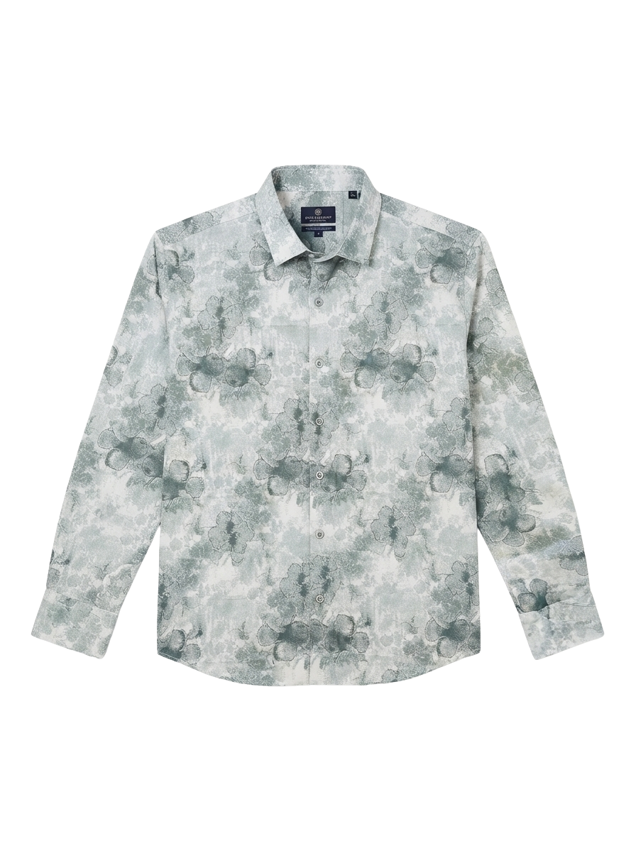 Boys Grey Floral Printed Cotton Shirt | Stylish Casual & Party Wear Kids Shirt