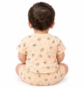 Baby Boys Cotton Dress Set with Printed Shirt & Shorts | Comfortable Casual Wear Outfit for Infants & Toddlers