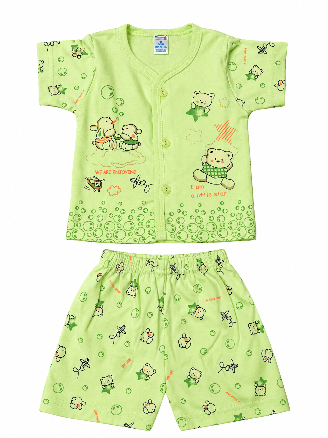 Baby Boys Cotton Dress Set with Printed Shirt & Shorts | Comfortable Casual Wear Outfit for Infants & Toddlers