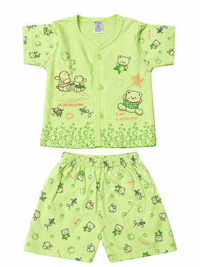 Baby Boys Cotton Dress Set with Printed Shirt & Shorts | Comfortable Casual Wear Outfit for Infants & Toddlers