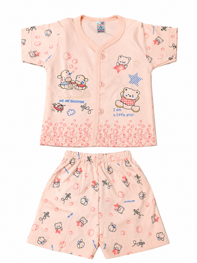 Baby Boys Cotton Dress Set with Printed Shirt & Shorts | Comfortable Casual Wear Outfit for Infants & Toddlers