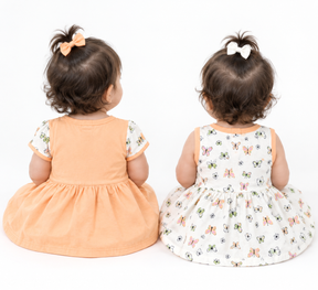 Baby Girls Frock Combo Set of 2 with Bloomers |  Butterfly Printed Cotton Frocks | Cute Summer Dress Set for Baby Girls
