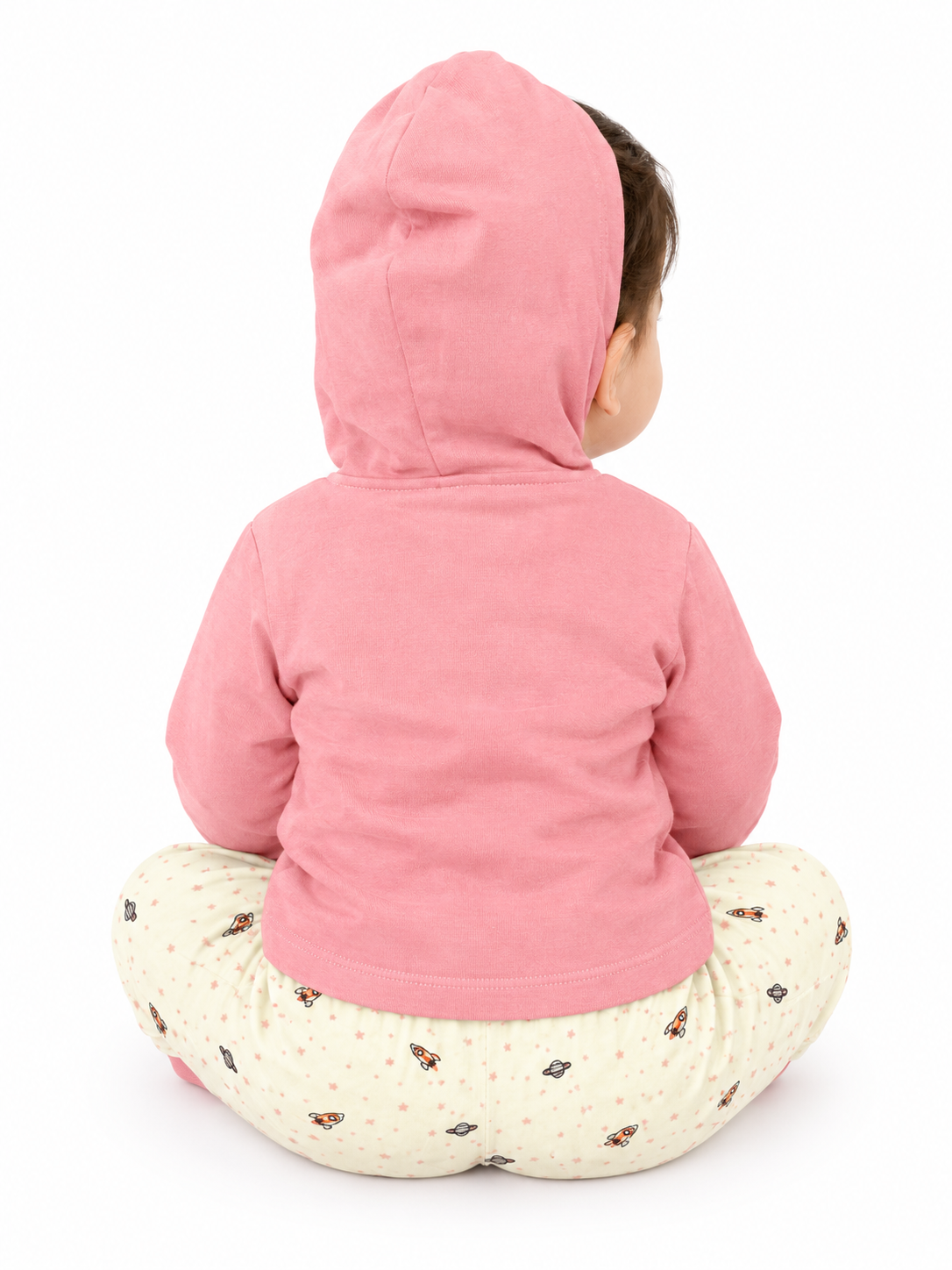 Baby Boy Cotton Hoodie Set with Printed Track Pants | Full Sleeve Hooded Jacket & Bottom Wear | Winter Wear Set