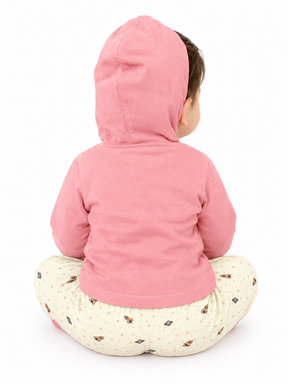 Baby Boy Cotton Hoodie Set with Printed Track Pants | Full Sleeve Hooded Jacket & Bottom Wear | Winter Wear Set