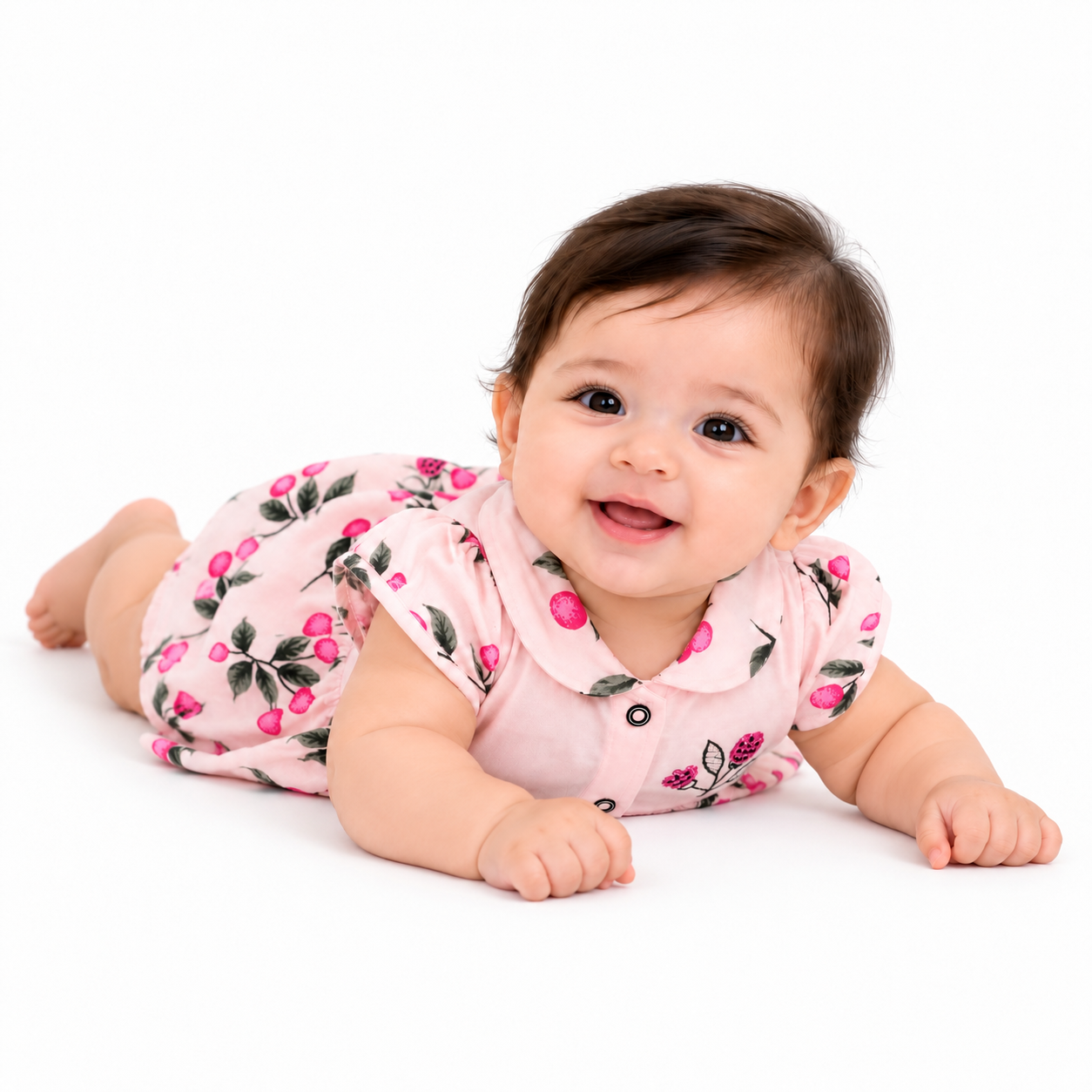 Baby Girls Cotton Frock with Matching Bloomer Shorts | Printed Party Wear Dress for Infants & Toddlers