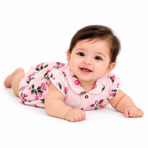 Baby Girls Cotton Frock with Matching Bloomer Shorts | Printed Party Wear Dress for Infants & Toddlers