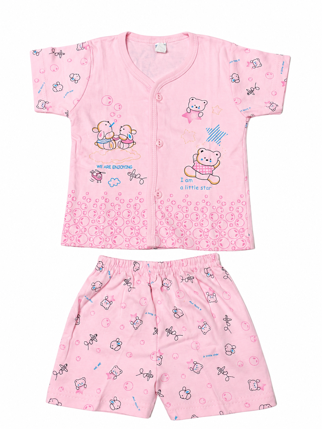 Baby Boys Cotton Dress Set with Printed Shirt & Shorts | Comfortable Casual Wear Outfit for Infants & Toddlers