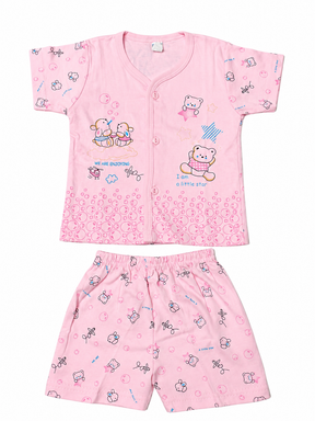 Baby Boys Cotton Dress Set with Printed Shirt & Shorts | Comfortable Casual Wear Outfit for Infants & Toddlers