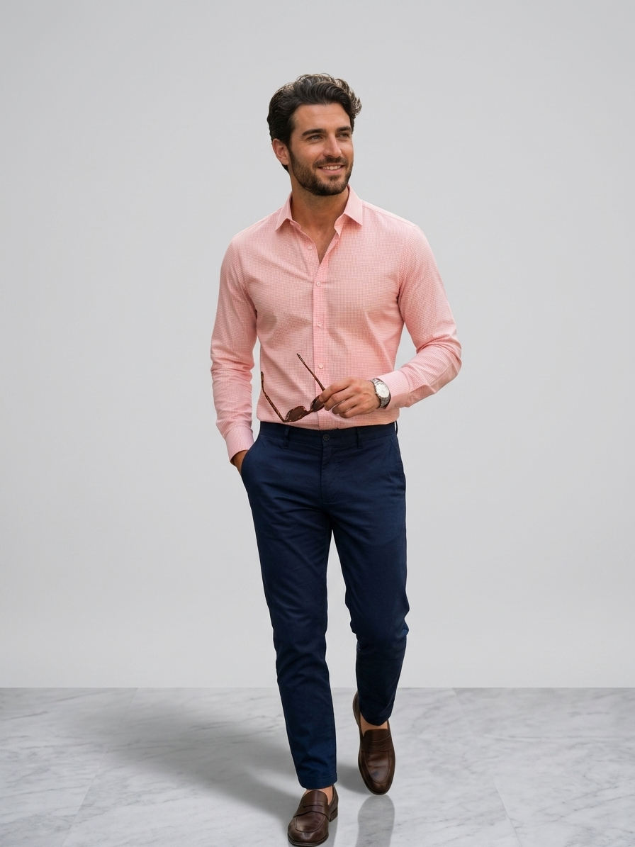Men's Micro Check Shirts-Stylish Causal &  Formal Checkered Full Sleeve Shirt For Men