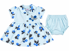 Baby Girls Cotton Frock with Matching Bloomer Shorts | Printed Party Wear Dress for Infants & Toddlers