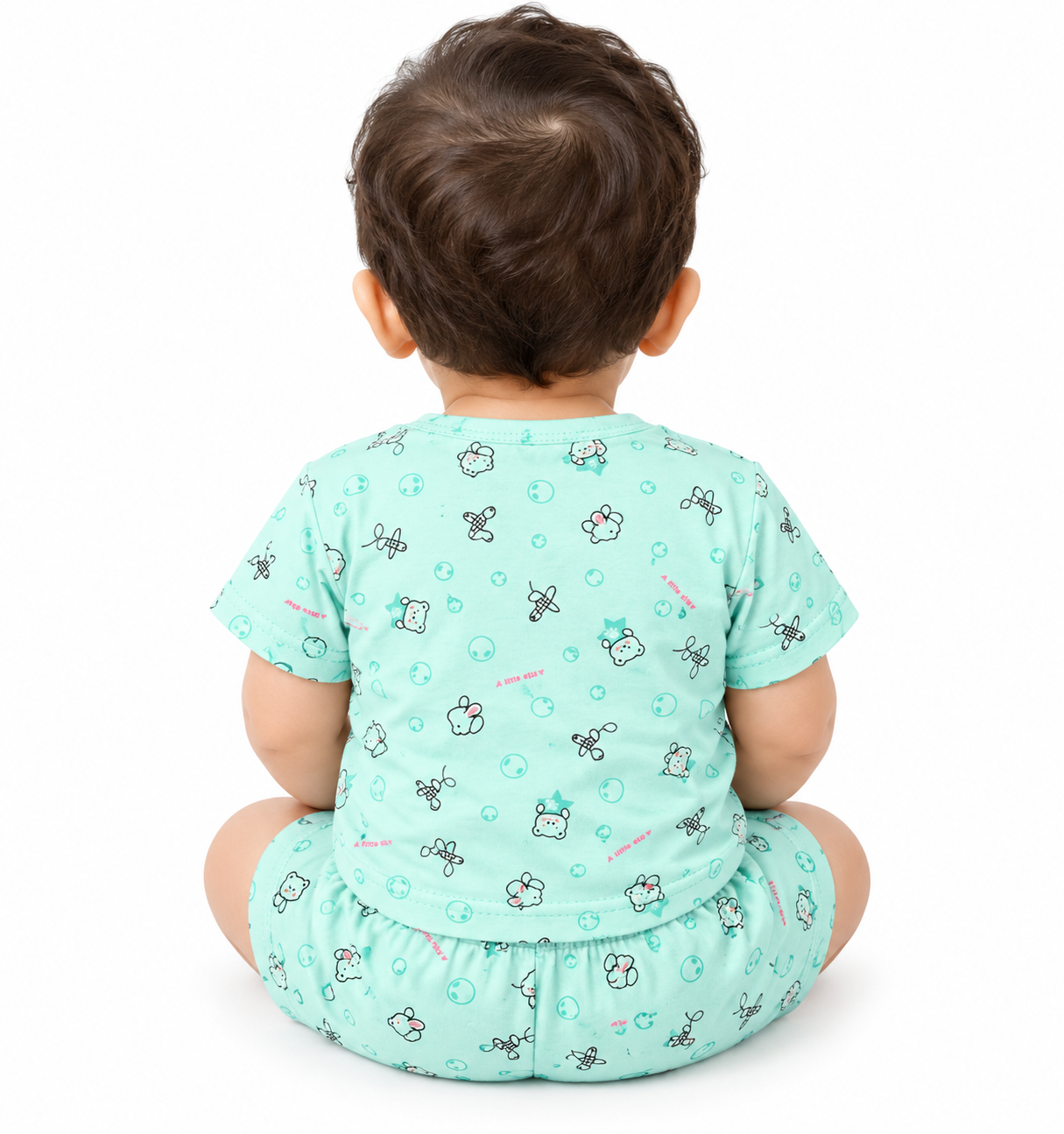 Baby Boys Cotton Dress Set with Printed Shirt & Shorts | Comfortable Casual Wear Outfit for Infants & Toddlers