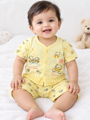 Baby Boys Cotton Dress Set with Printed Shirt & Shorts | Comfortable Casual Wear Outfit for Infants & Toddlers