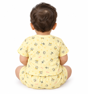Baby Boys Cotton Dress Set with Printed Shirt & Shorts | Comfortable Casual Wear Outfit for Infants & Toddlers